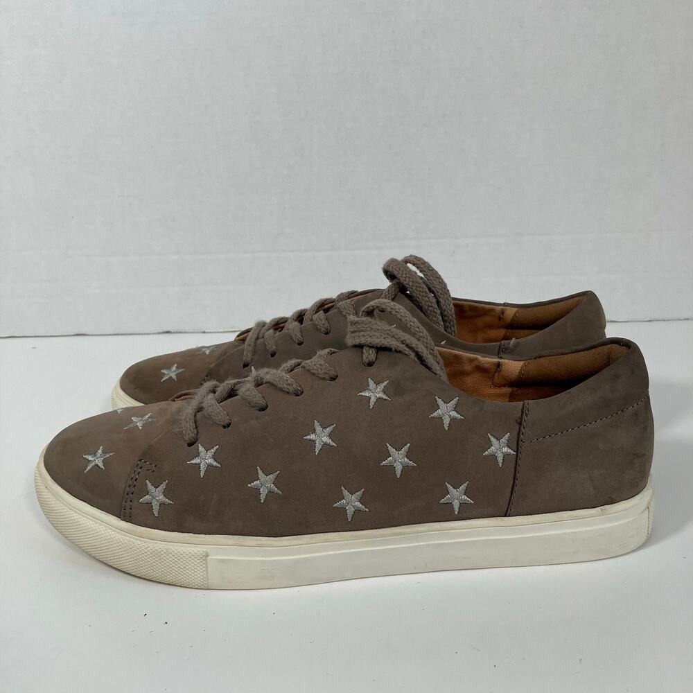 Joules Sz 40 / US 9 Solena Lux Lace-up Sneakers Embroidered Stars Nubuck WORN